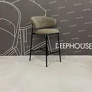 Стул полубарный Феррара бежево-коричневая ткань ножки черные - 10