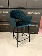 Стул барный Белладжио темно-зеленый бархат ножки черные - 10