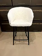 Стул Гарда полубарный белый экомех ножки черные - 8