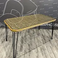 Стол Малибу 150*80 см плетеный светло-бежевый столешница стекло - 10