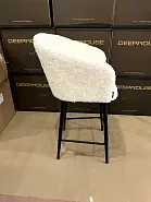 Стул Гарда барный белый экомех ножки черные - 11