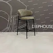 Стул барный Феррара бежево-коричневая ткань ножки черные - 10