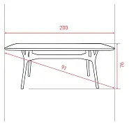 Стол Саванна 200*91 см массив дуба тон коньяк - 2