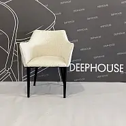 Стул Moscow Denis Simachev for DH молочная ткань букле ножки черные - 8