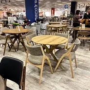 Cтол Олсен круглый 95 см массив дуба тон натуральный (бесцветный матовый) - 8