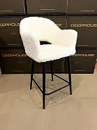 Стул полубарный Белладжио белый экомех ножки черные - 10