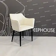 Стул Moscow Denis Simachev for DH молочная ткань букле ножки черные - 9