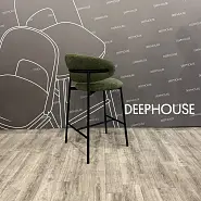 Стул полубарный Феррара зеленая ткань ножки черные - 10