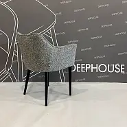 Стул Moscow Denis Simachev for DH серая ткань букле ножки черные - 10