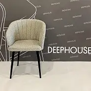 Стул Гарда серо-бежевая ткань букле ножки черные - 8