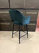 Стул барный Белладжио темно-зеленый бархат ножки черные - 13