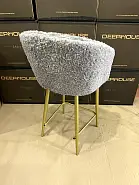 Стул Гарда барный серый экомех ножки золото - 11