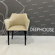 Стул Moscow Denis Simachev for DH бежевая ткань букле ножки черные - 8